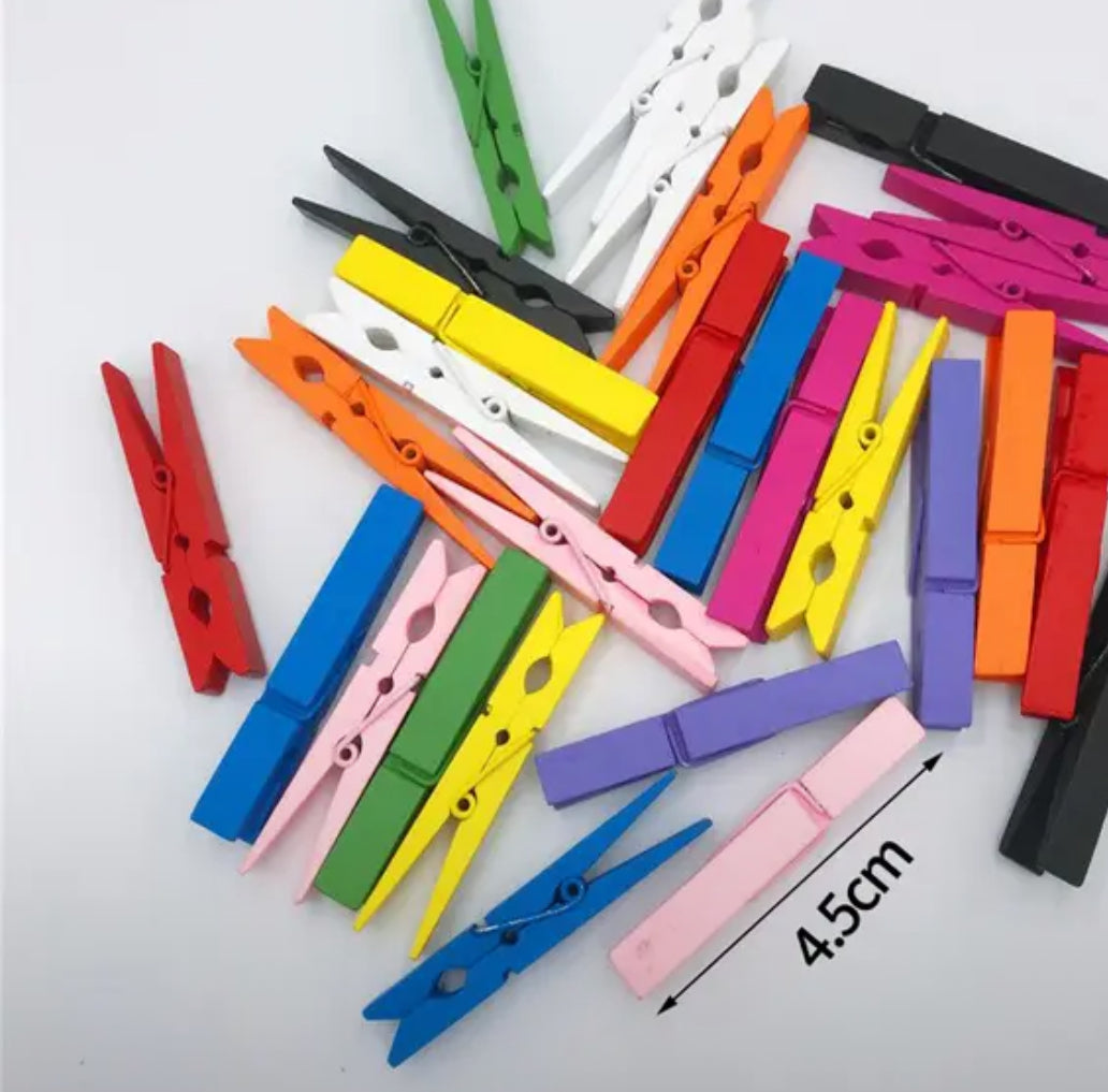 Colorful Craft Clothespins – 4.5 cm (20 pcs)