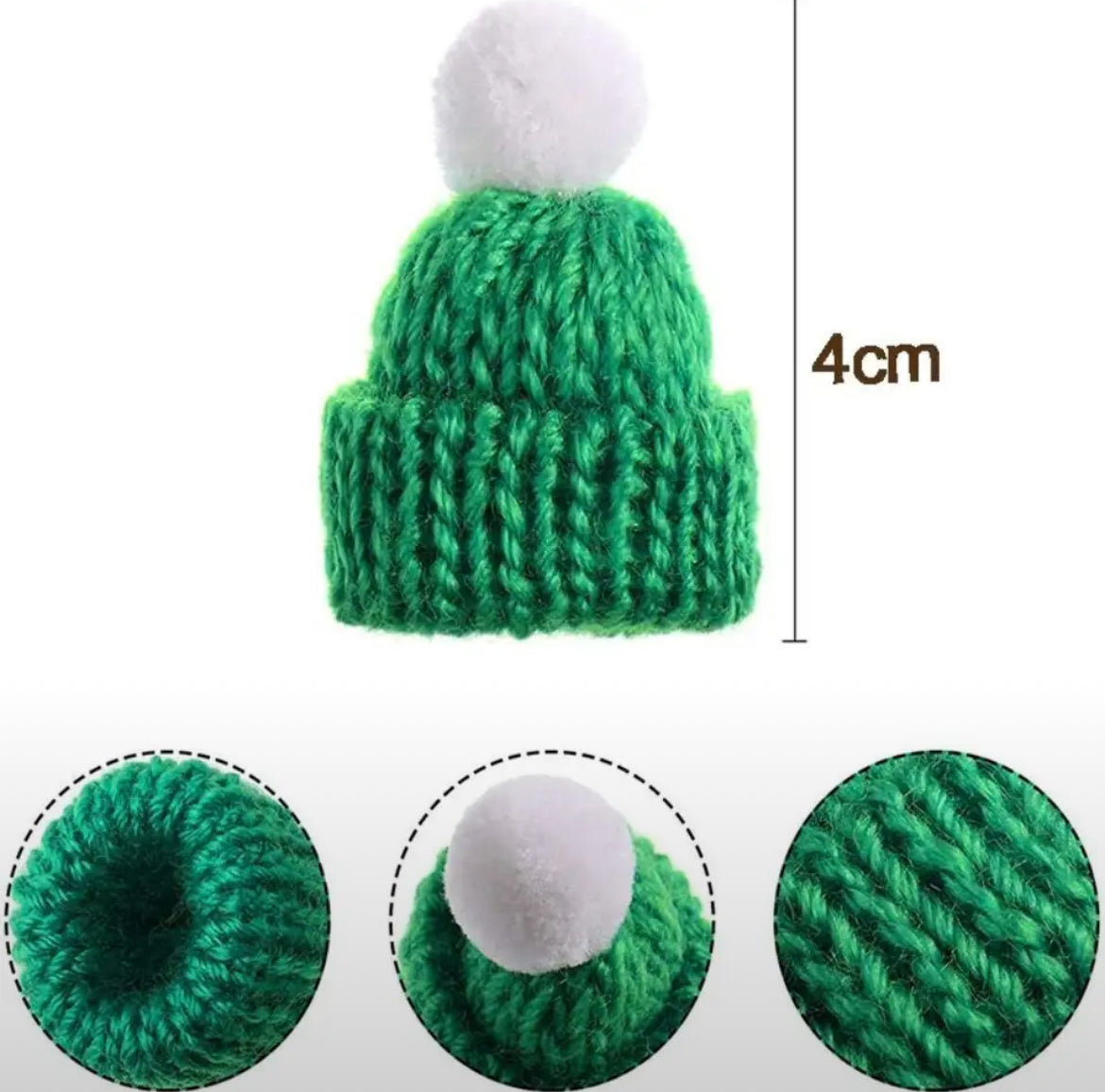 📌 Mini Knitted Finger Hats – Set of 10