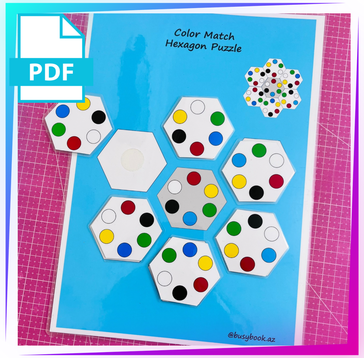 Color Match Hexagon Puzzle 🌈