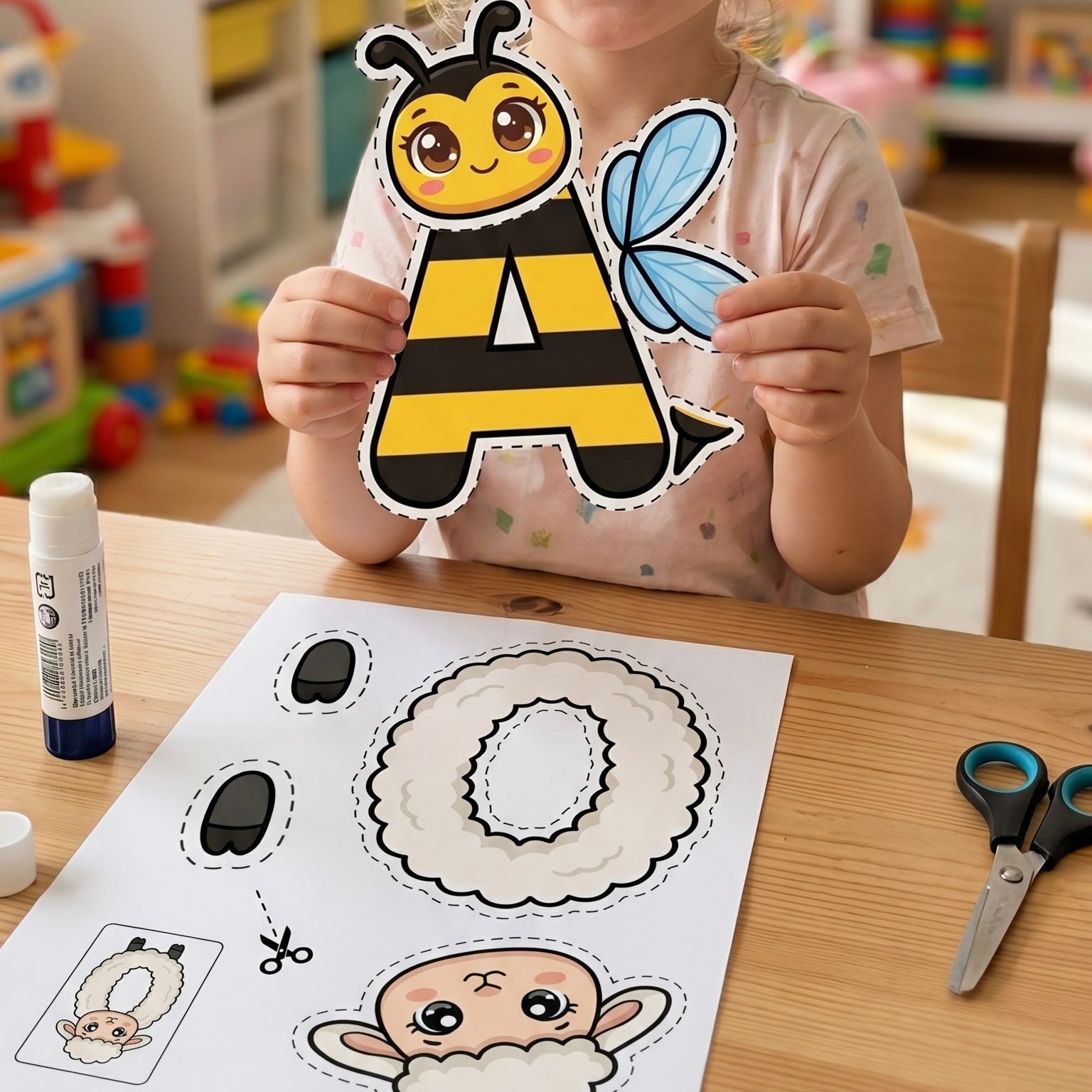 ABC Cut & Glue Animals-Portuguese(123)