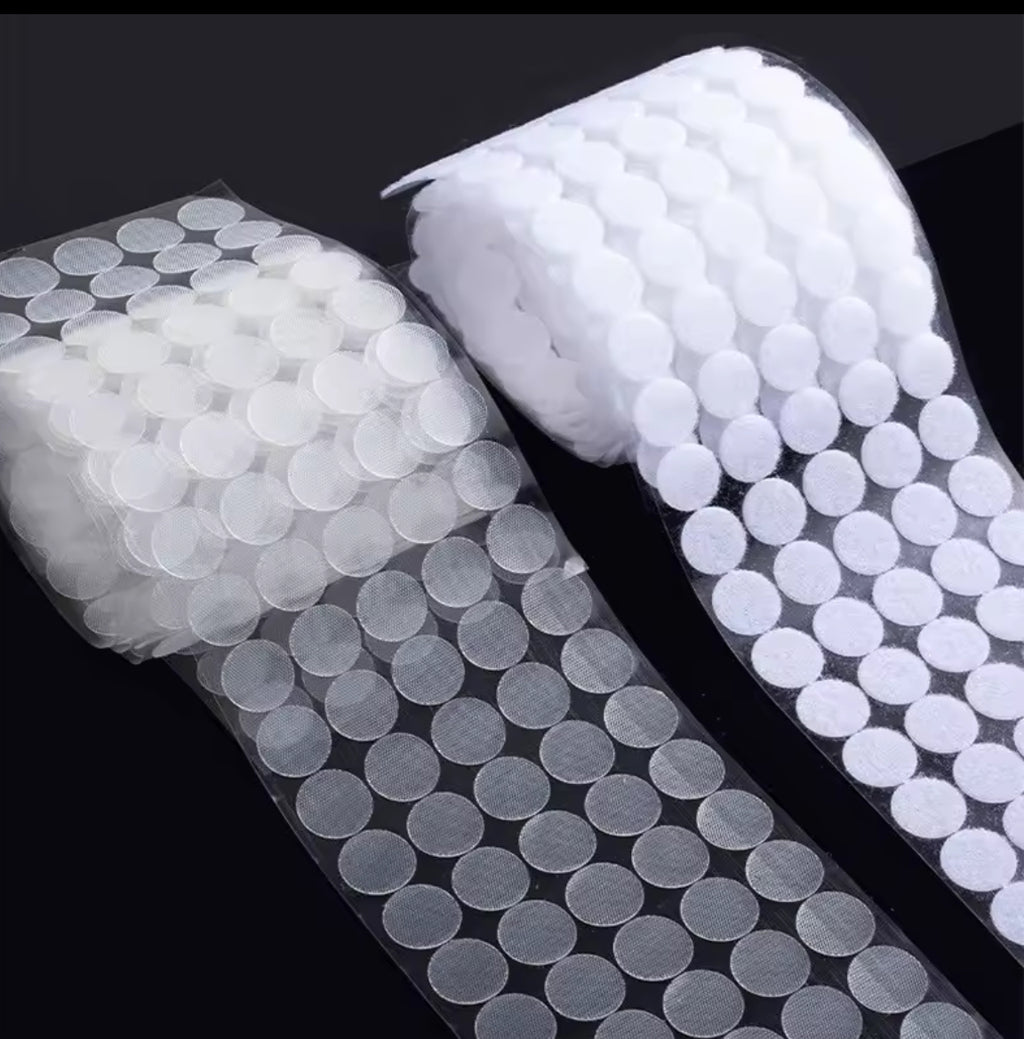 Self-adhesive hook and loop dots (20 mm) 100 pairs