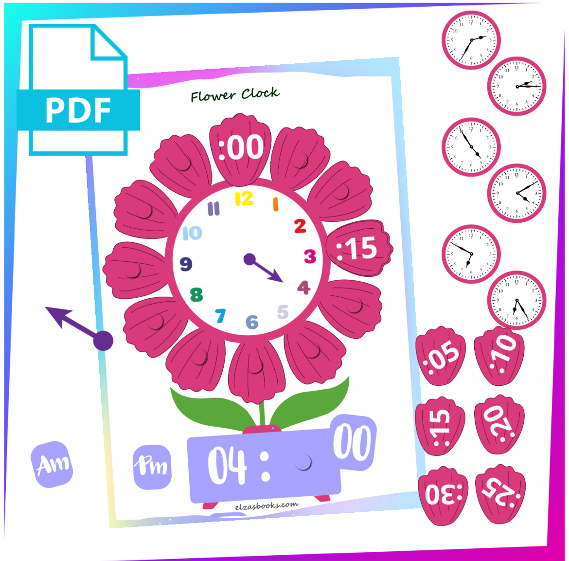 Flower Clock 🕰️🌸(093)