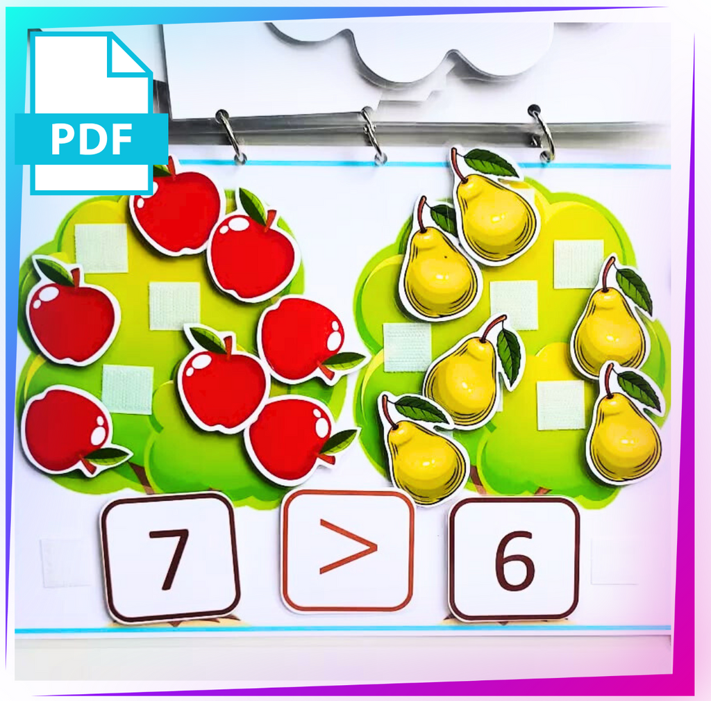 “More, Less, Equal: Fruits on the Tree” 🍐🍎(016)