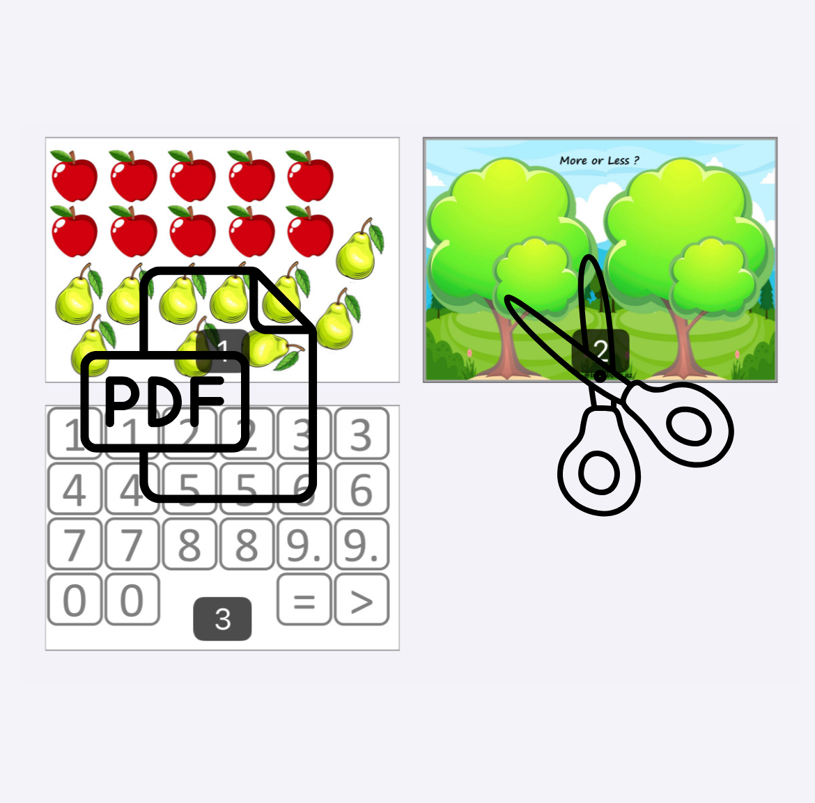 “More, Less, Equal: Fruits on the Tree” 🍐🍎(016)