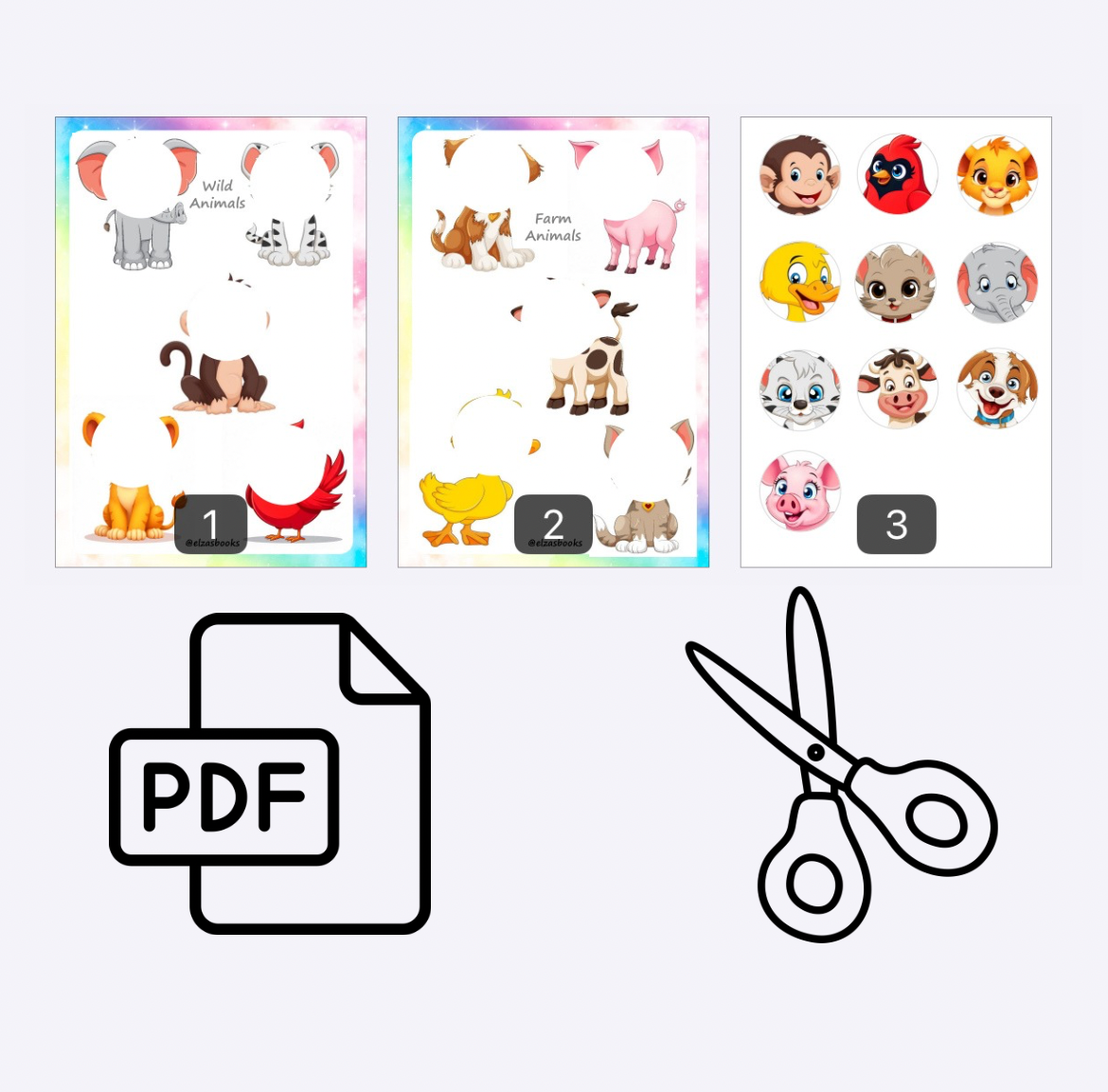 🧩 Velcro Game “Wild Animals” & “Farm Animals”(043)