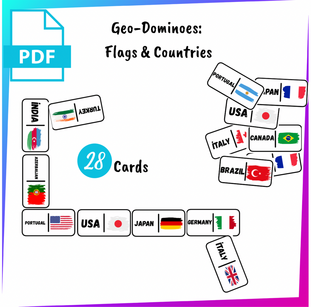 Geo-Dominoes: Flags & Countries(130)