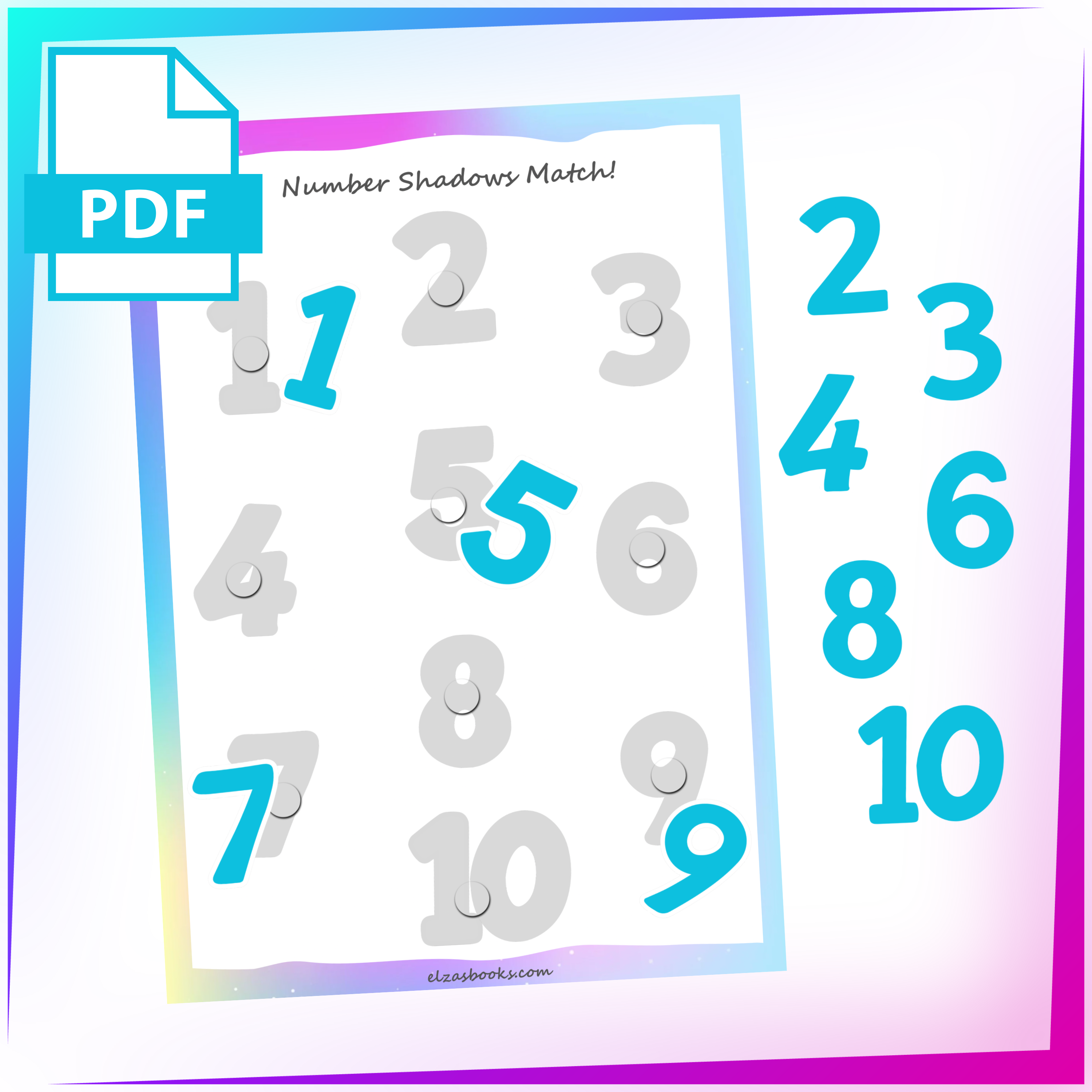 Match the Number with Its Shadow! 🔢🌑✨(059)