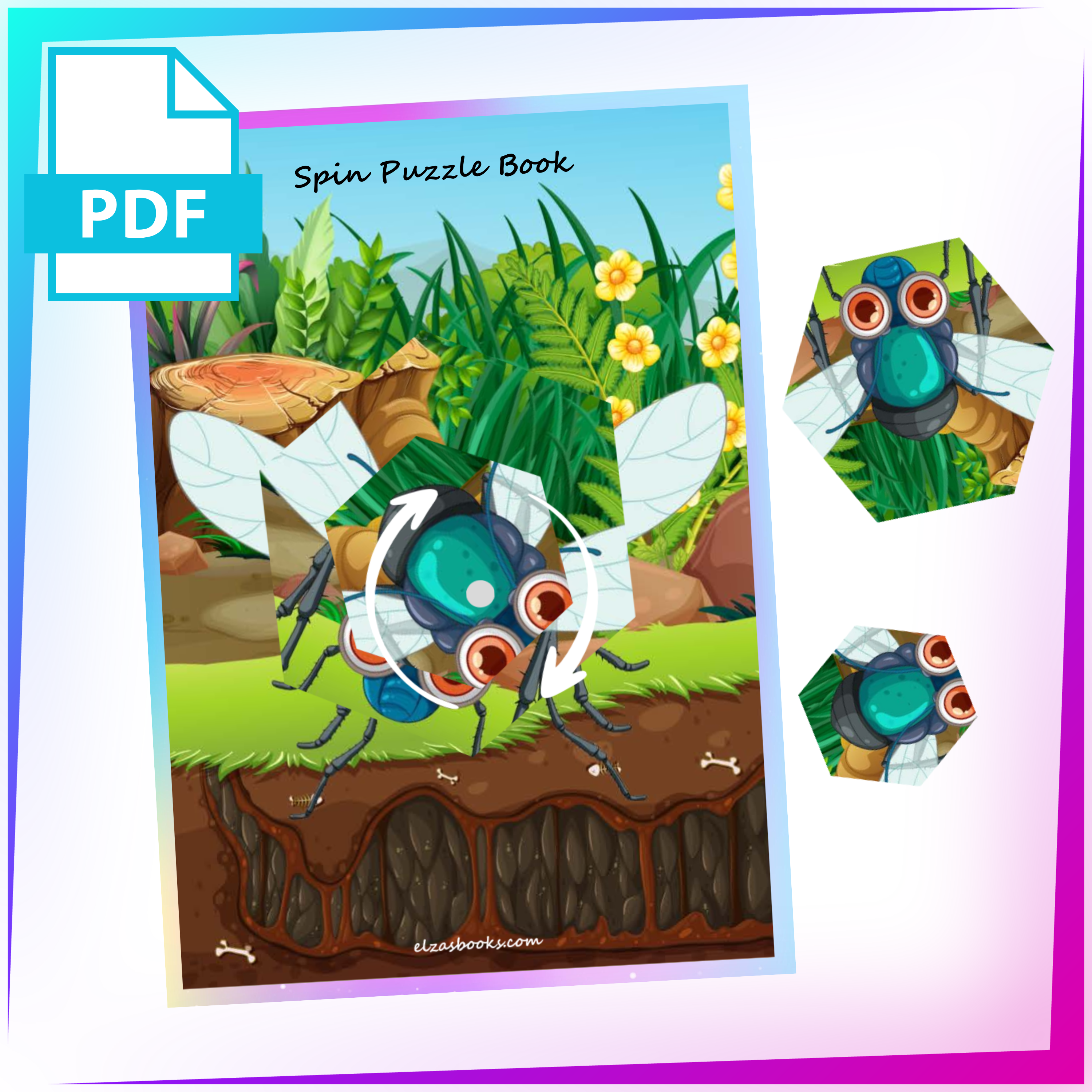 Spin Puzzle Book 🦋🐝🐞🦟🦗(041)